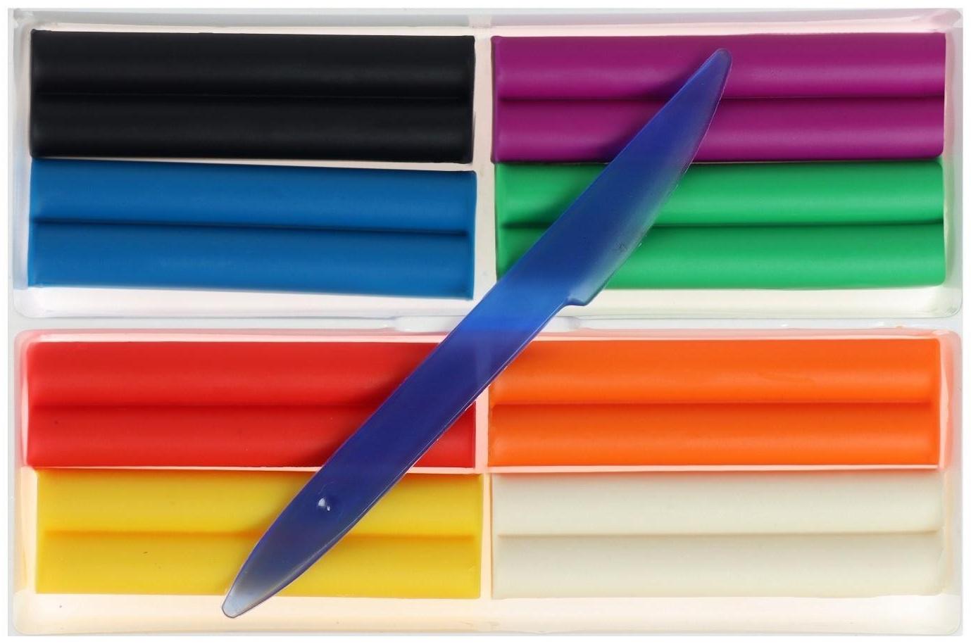 Пластилин мягкий (восковой), 8 цветов, 140 г, 