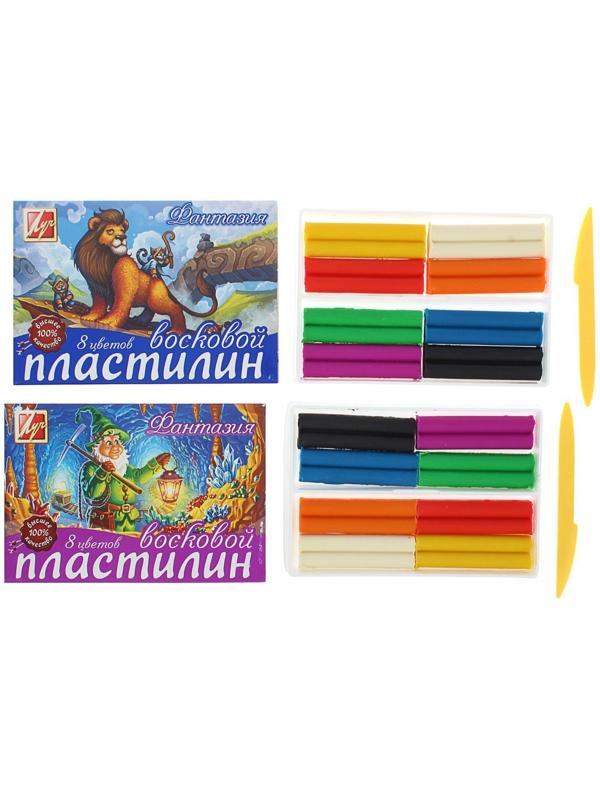 Пластилин мягкий (восковой), 8 цветов, 140 г, 