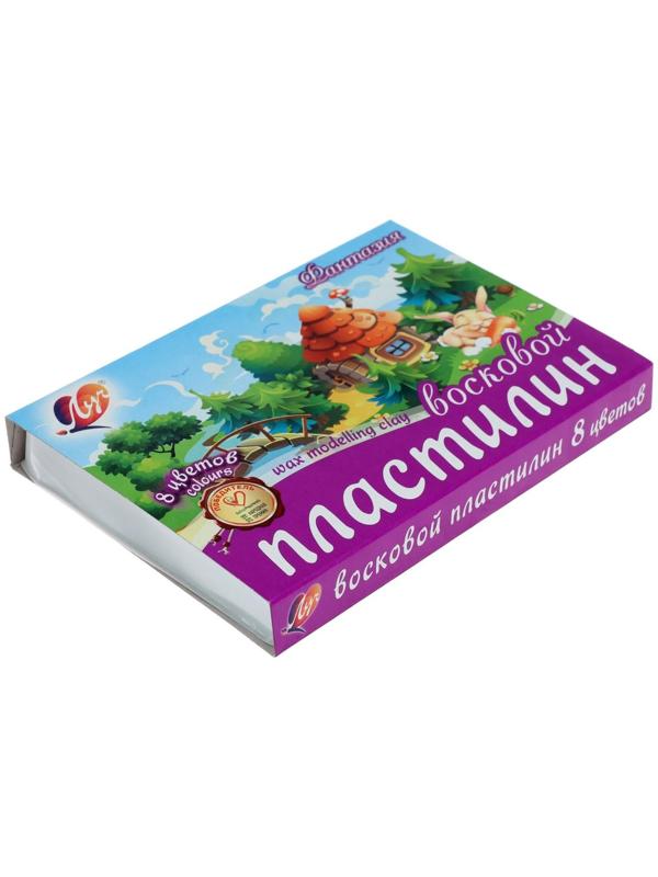 Пластилин мягкий (восковой), 8 цветов, 140 г, 