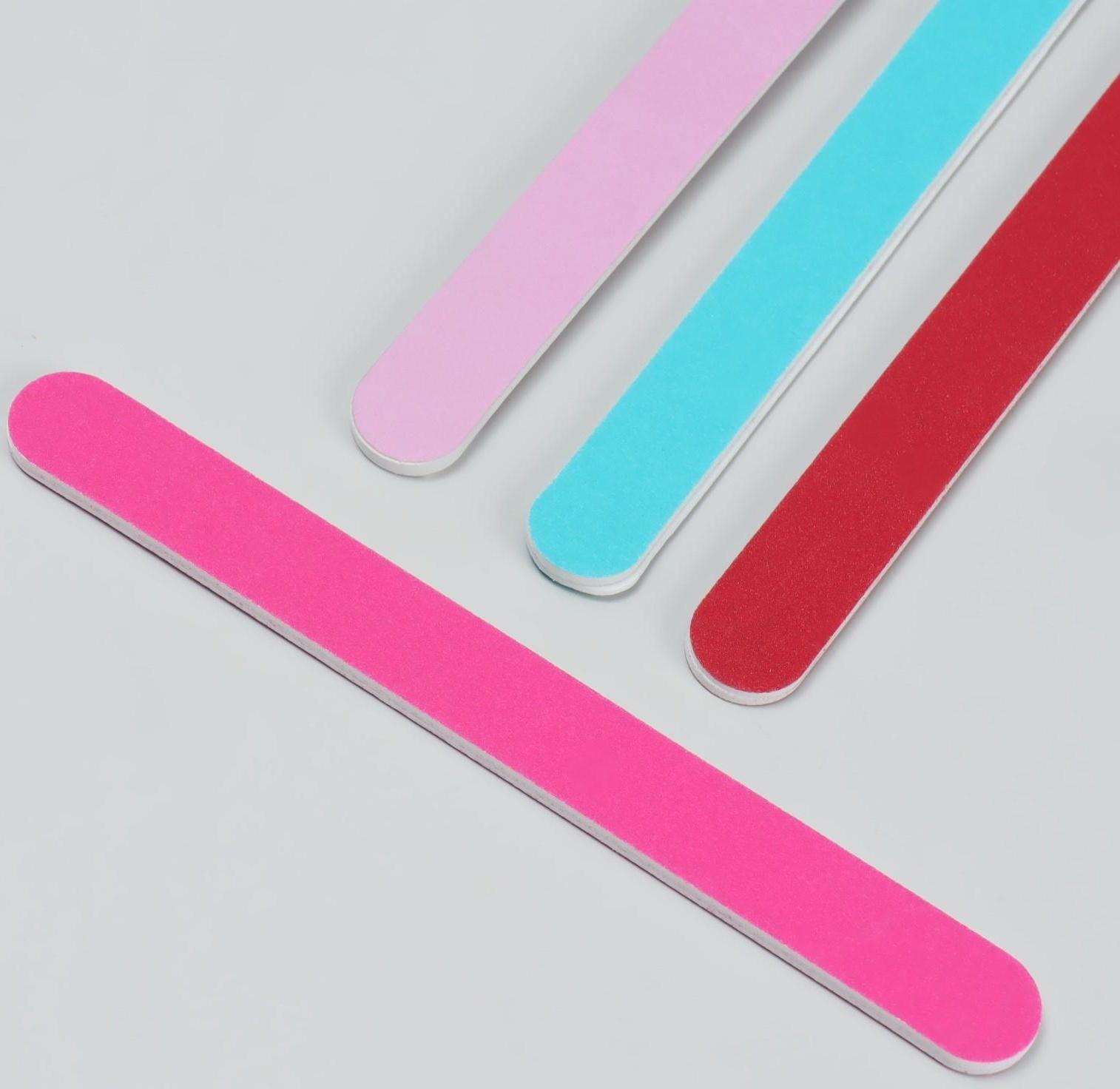 Пилка-наждак, абразивность 200/200, 18 см, цвет МИКС