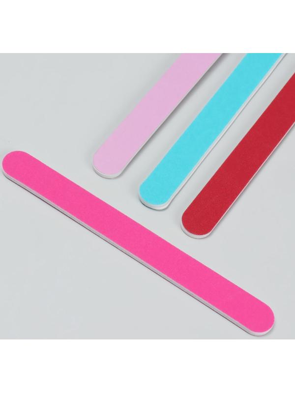 Пилка-наждак, абразивность 200/200, 18 см, цвет МИКС