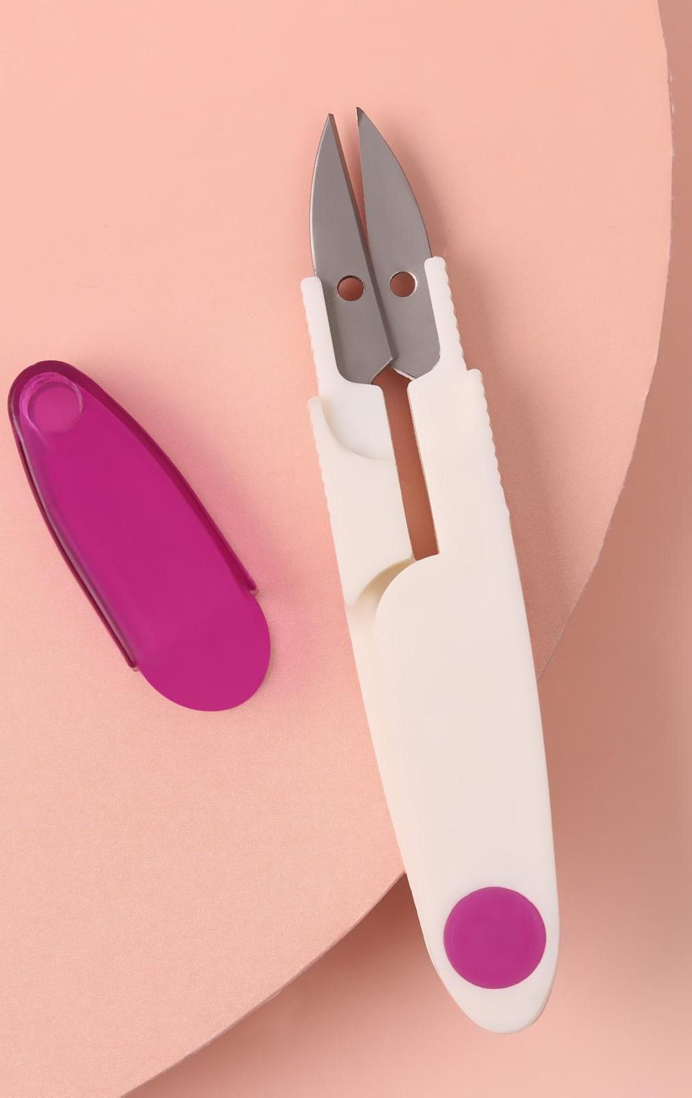 Ножницы для обрезки ниток, с защитным колпачком, 12 см, цвет МИКС