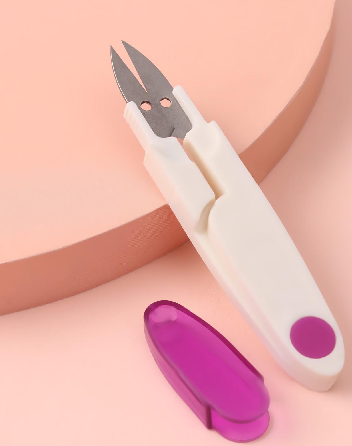 Ножницы для обрезки ниток, с защитным колпачком, 12 см, цвет МИКС