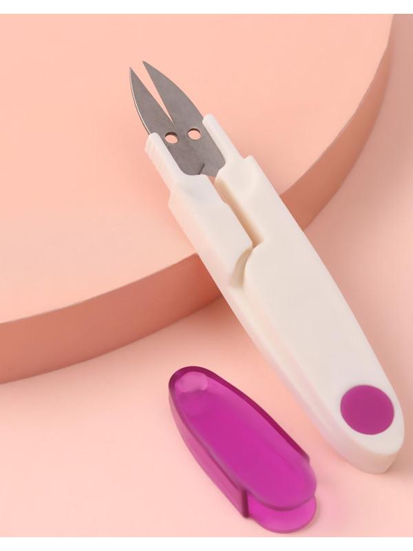 Ножницы для обрезки ниток, с защитным колпачком, 12 см, цвет МИКС