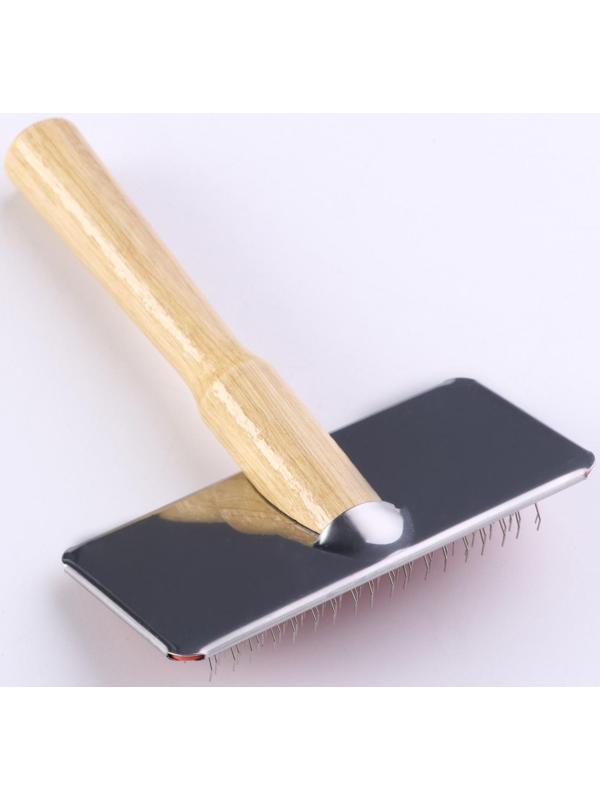 Пуходерка Wood средняя без капель, деревянная ручка, 9 х 12 см