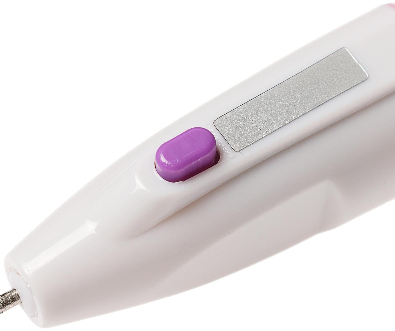 Аппарат для маникюра Luazon LMM-01-05, 5 насадок, 2 Вт, 2хAA (не в комплекте), белый