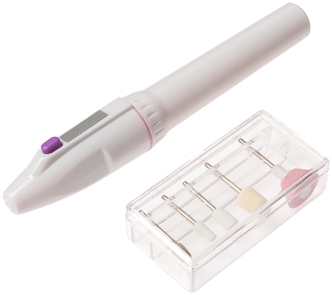 Аппарат для маникюра Luazon LMM-01-05, 5 насадок, 2 Вт, 2хAA (не в комплекте), белый