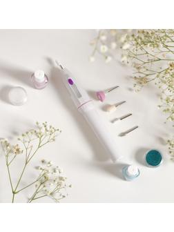 Аппарат для маникюра Luazon LMM-01-05, 5 насадок, 2 Вт, 2хAA (не в комплекте), белый