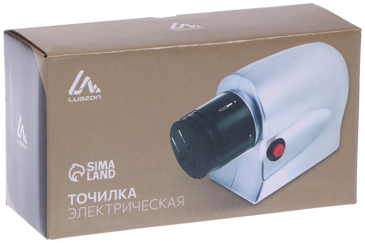 Ножеточка Luazon LTE-01, электрическая, для ножей/ножниц/отвёрток, 220 В, серая