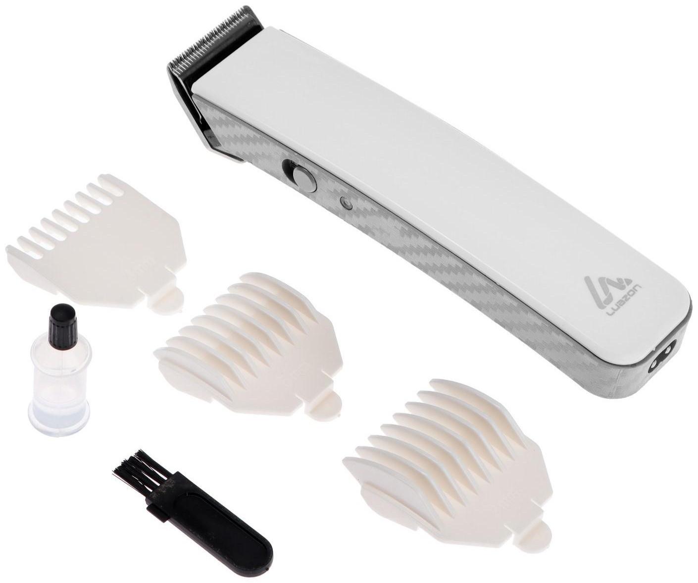 Машинка для стрижки Luazon LTRI-21, 3 Вт, 3/6/9 мм, LED-индикатор, АКБ, белая
