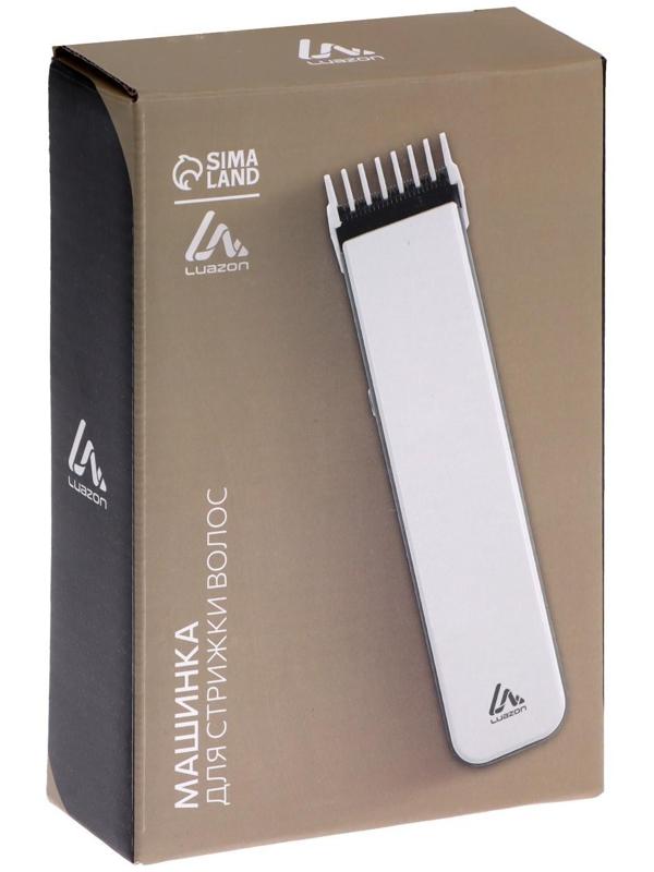 Машинка для стрижки Luazon LTRI-21, 3 Вт, 3/6/9 мм, LED-индикатор, АКБ, белая