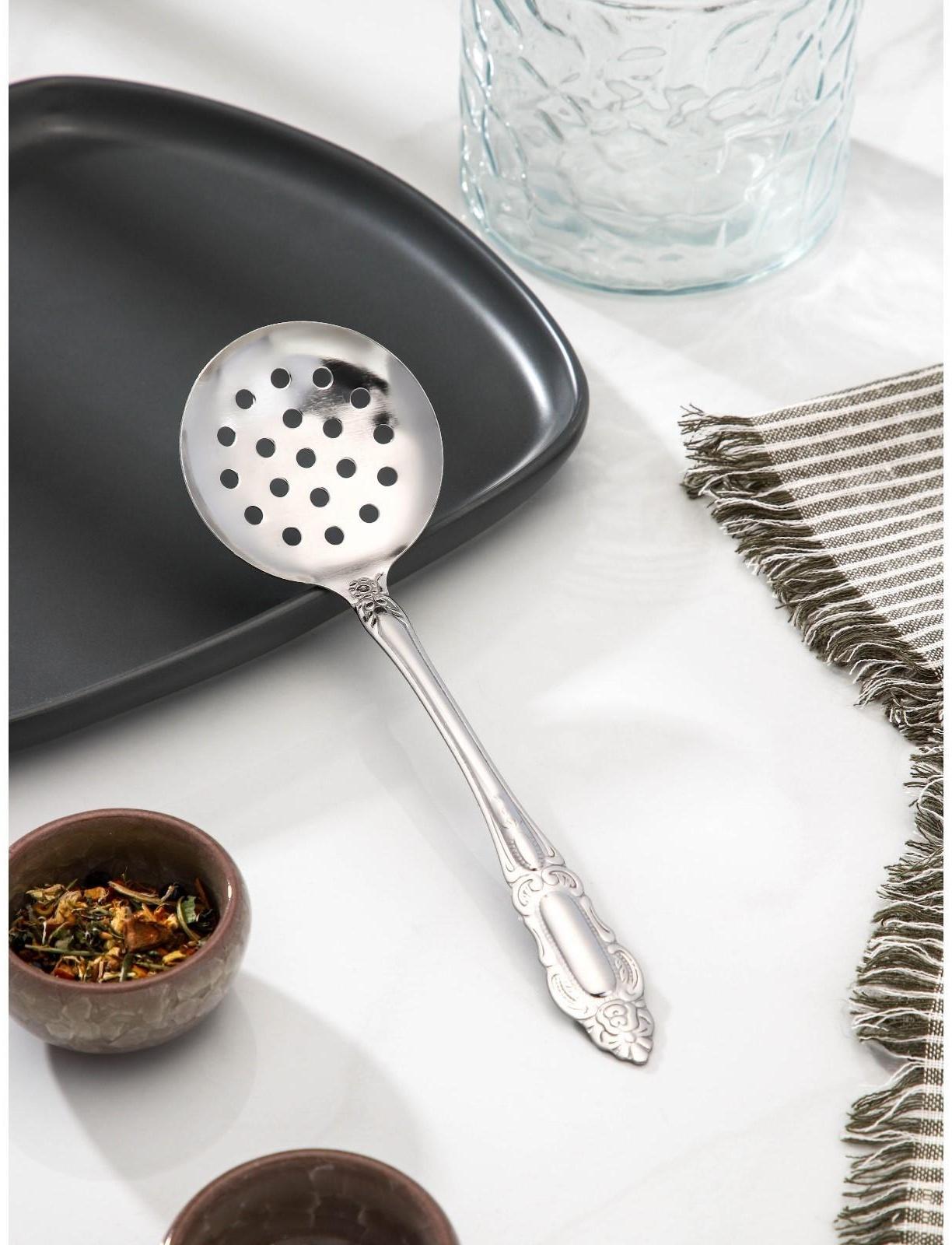 Шумовка из нержавеющей стали «Королевство», h=22 см, цвет серебряный