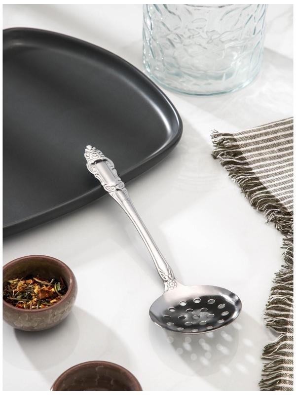 Шумовка из нержавеющей стали «Королевство», h=22 см, цвет серебряный