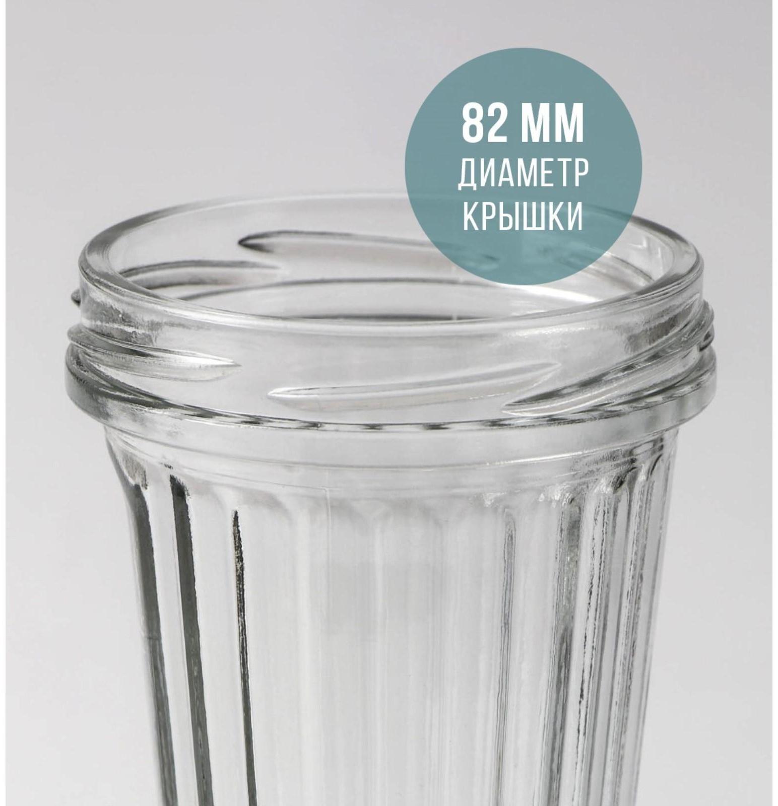 Банка стеклянная «Стакан», ТО-82 мм, 250 мл, с резьбой, фасовка по 12 шт