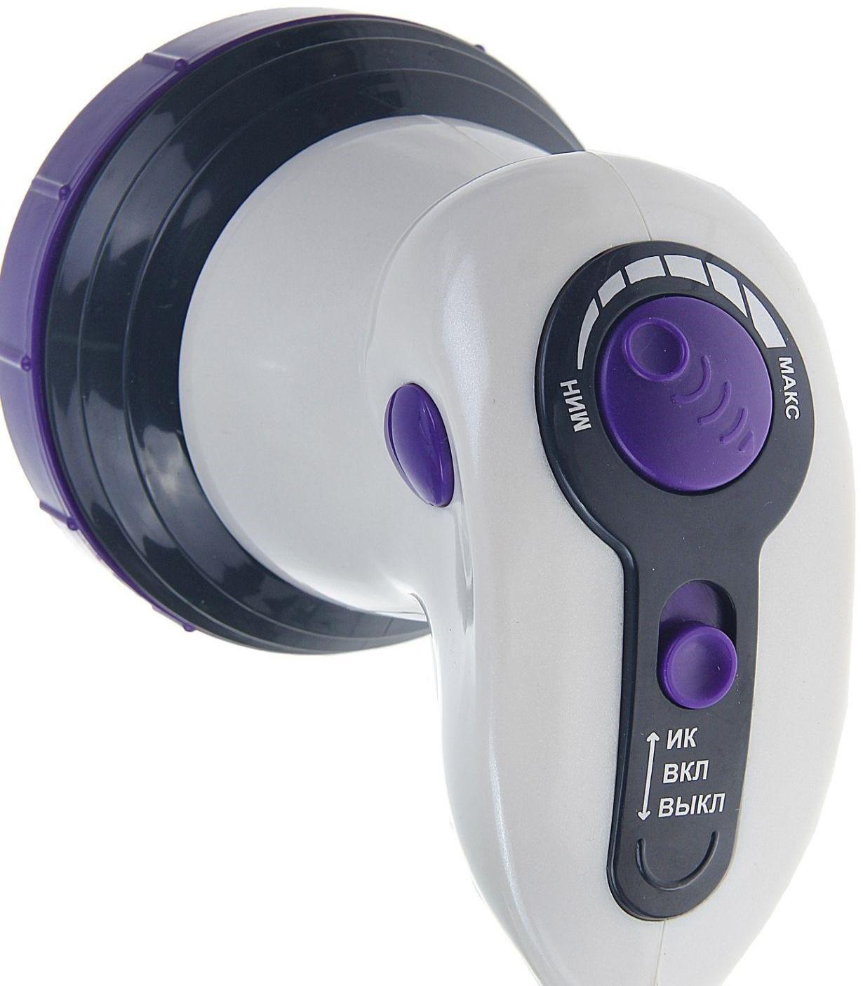 Массажёр для тела Galaxy GL 4942, электрический, 50 Вт, 5 насадок, 3 скорости, 220 В, фиолет.