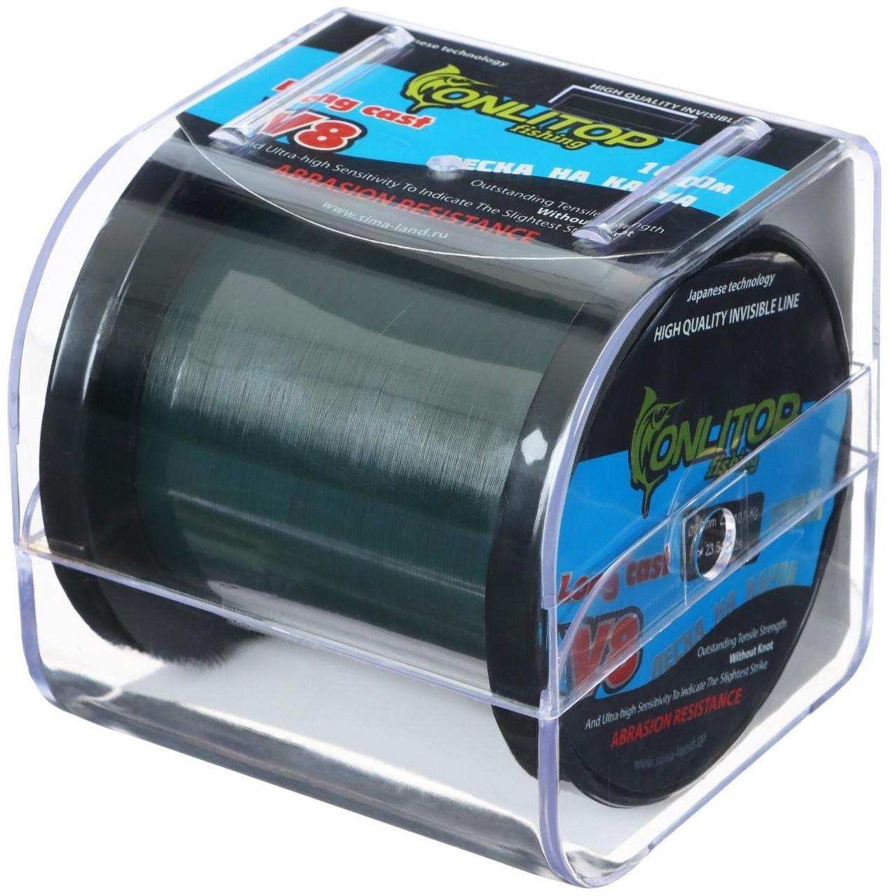 Леска V8 на карпа, d=0,28 мм, 1000 м, цвет тёмно-зелёный