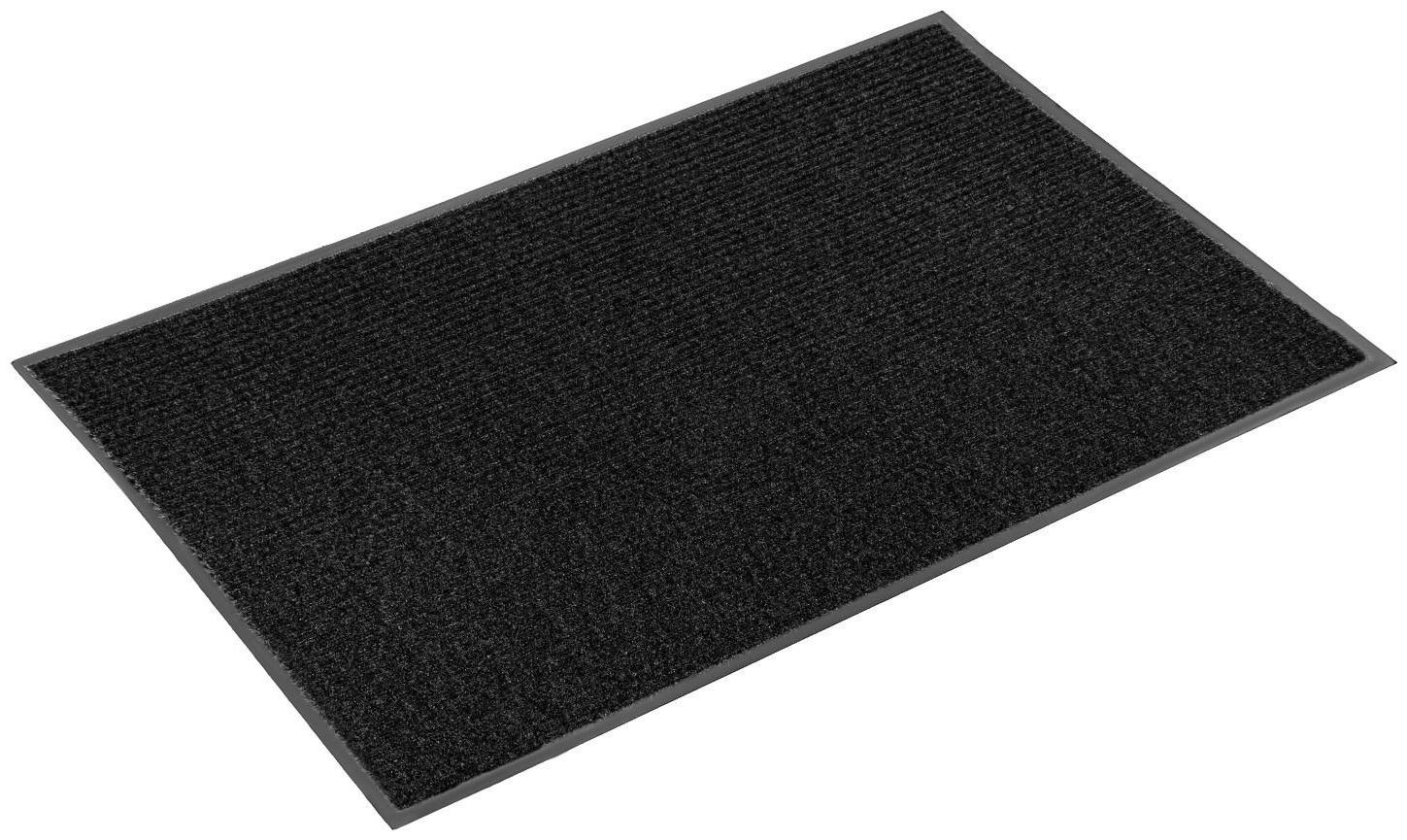Коврик придверный влаговпитывающий, ребристый, «Стандарт», 80×120 см, цвет чёрный