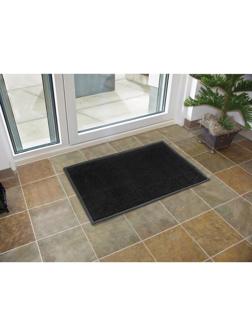 Коврик придверный влаговпитывающий, ребристый, «Стандарт», 80×120 см, цвет чёрный