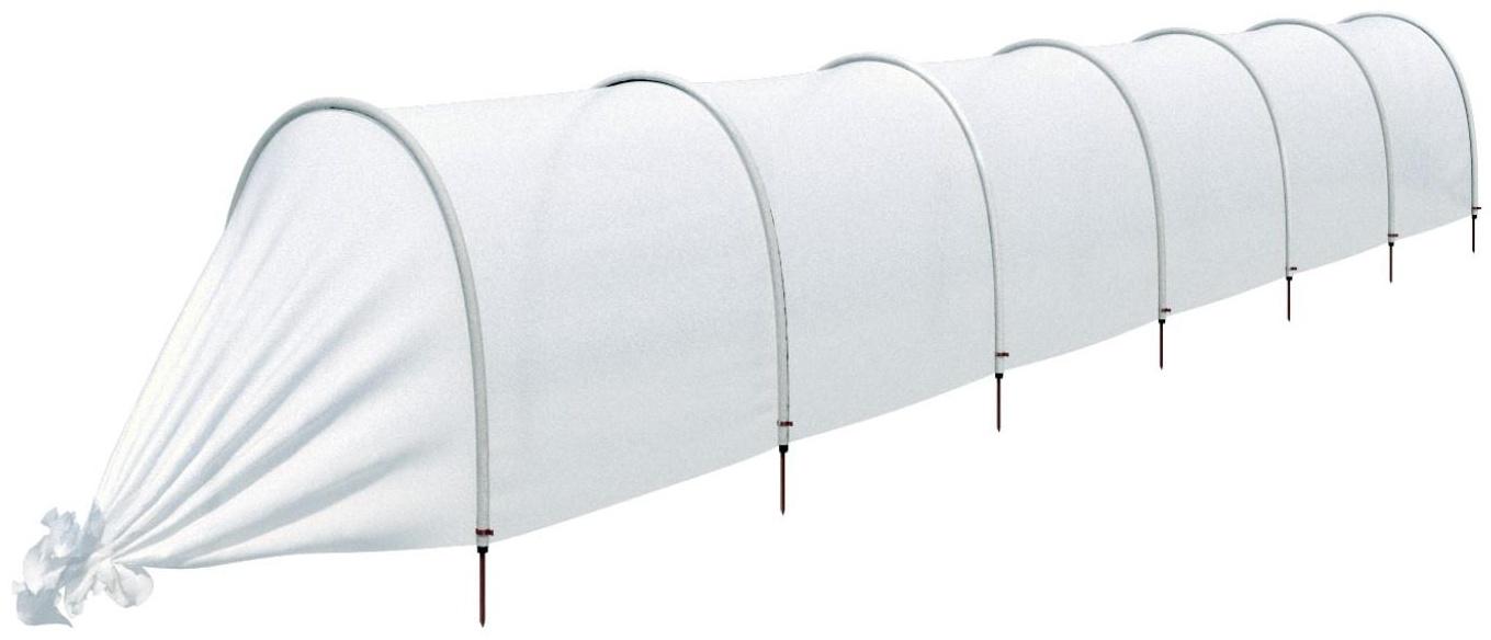 Парник прошитый, длина 6 м , 7 дуг из пластика, дуга L = 2 м, d = 20 мм, спанбонд 35 г/м², Reifenhäuser, «Ленивый»