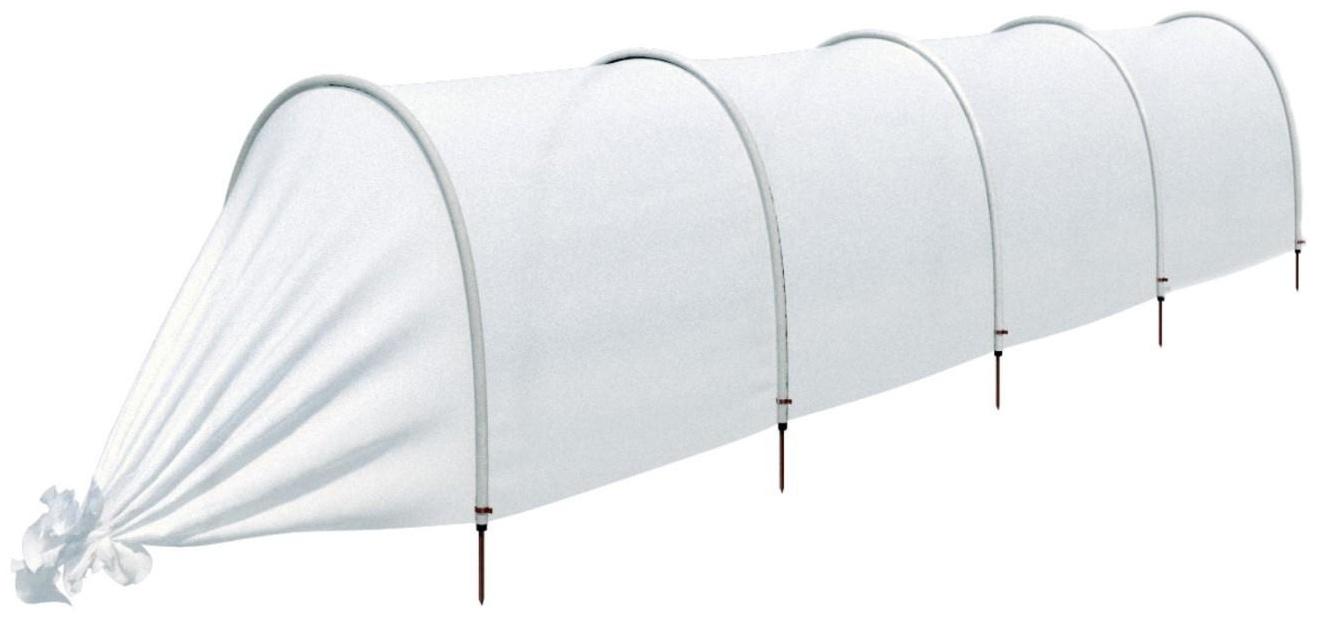 Парник прошитый, длина 4 м, 5 дуг из пластика, дуга L = 2 м, d = 20 мм, спанбонд 35 г/м², Reifenhäuser, «Ленивый»
