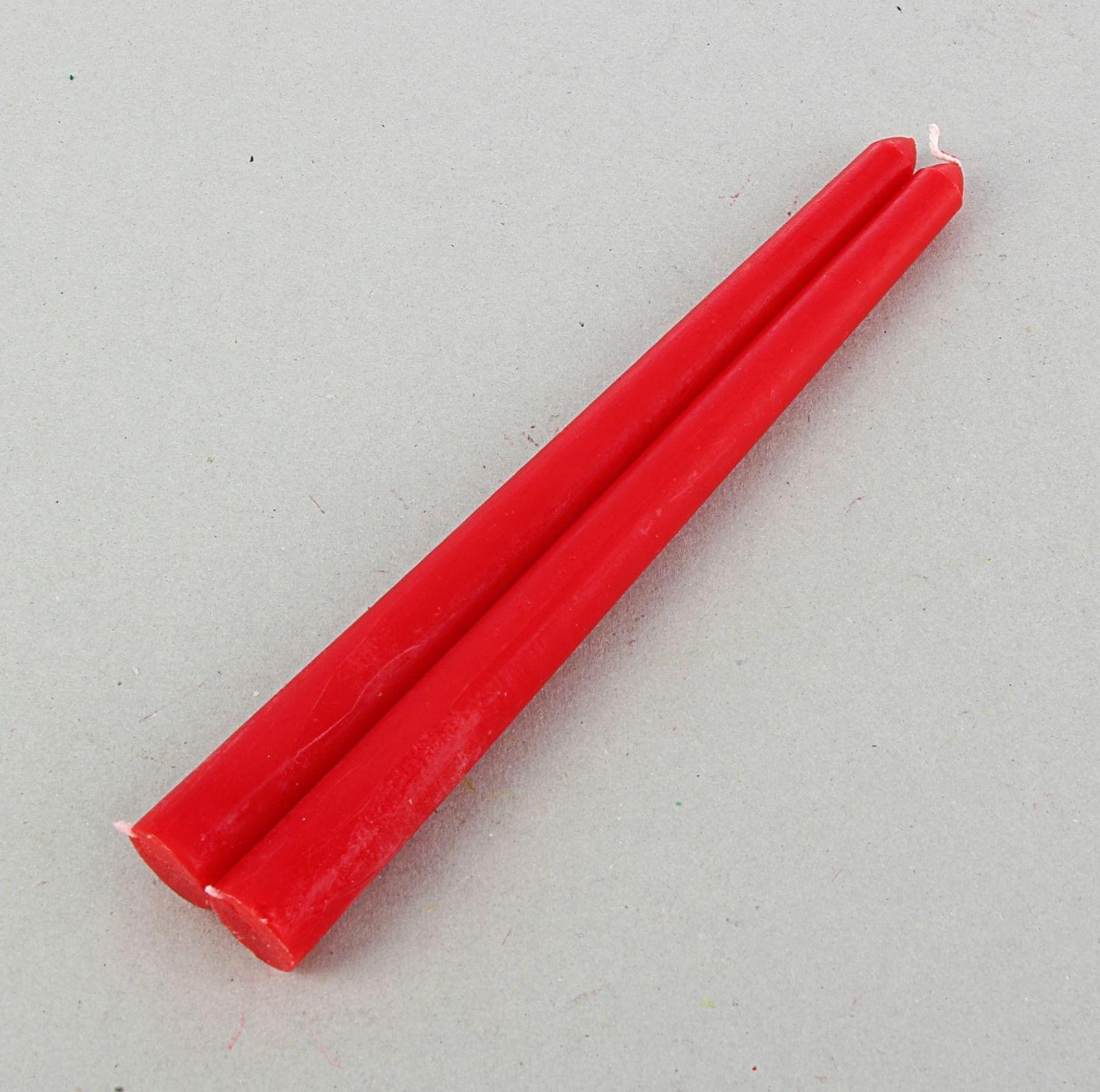 Набор свечей античных, 2,2х 25 см, 2 штуки, красный