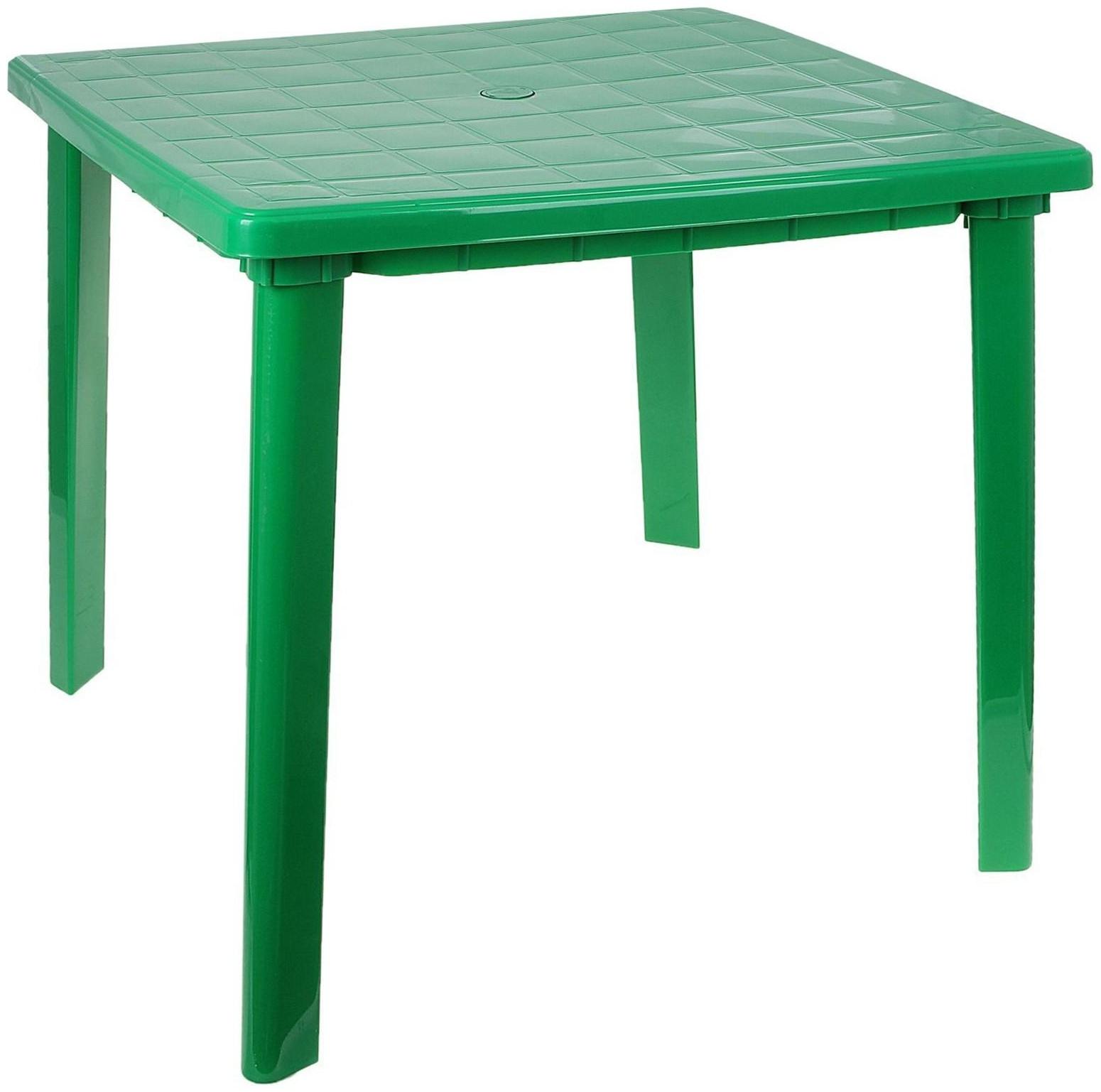 Стол квадратный, размер 80 х 80 х 74 см, цвет зелёный