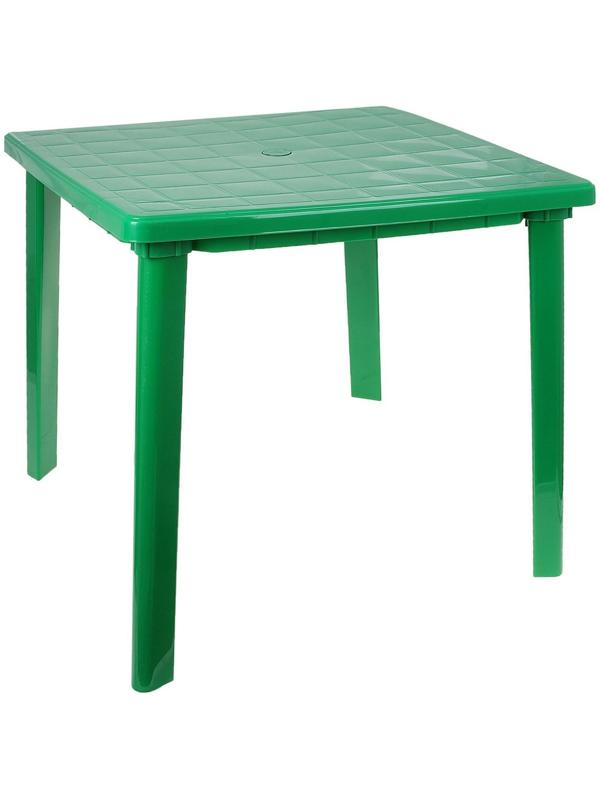 Стол квадратный, размер 80 х 80 х 74 см, цвет зелёный