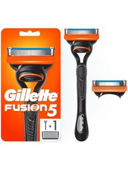 Бритвенный станок Gillette Fusion + 2 сменных кассеты, 5 лезвий