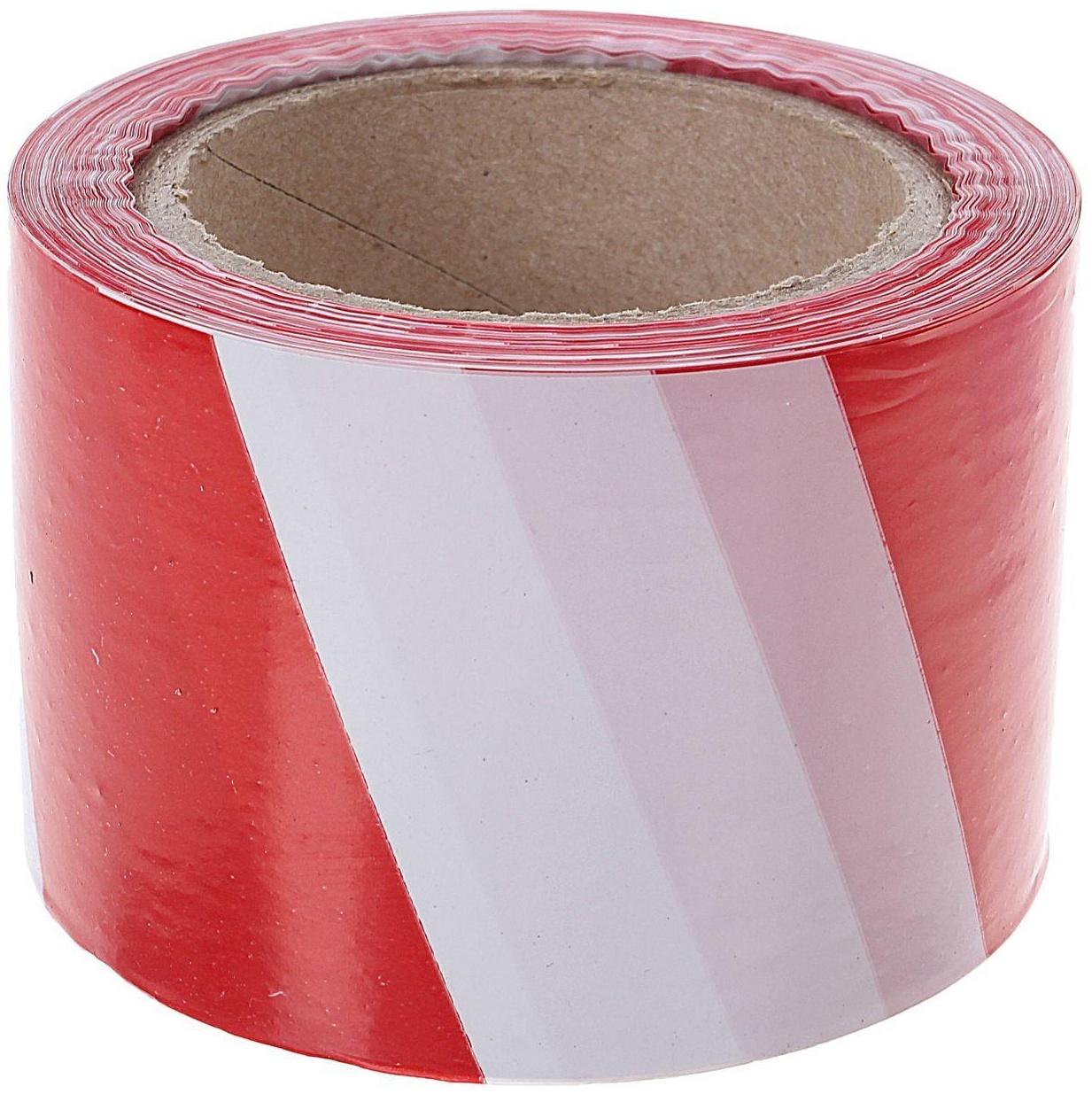 Лента оградительная,эконом, красно-белая,ширина 7,5 см, 100 м