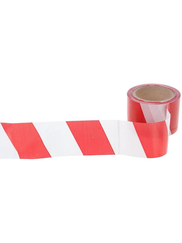 Лента оградительная,эконом, красно-белая,ширина 7,5 см, 100 м