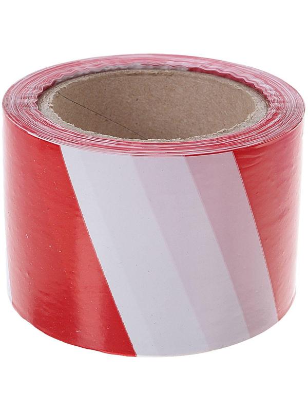 Лента оградительная,эконом, красно-белая,ширина 7,5 см, 100 м