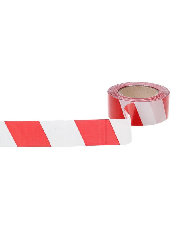 Лента оградительная, эконом, красно-белая, ширина 5 см, 200 м