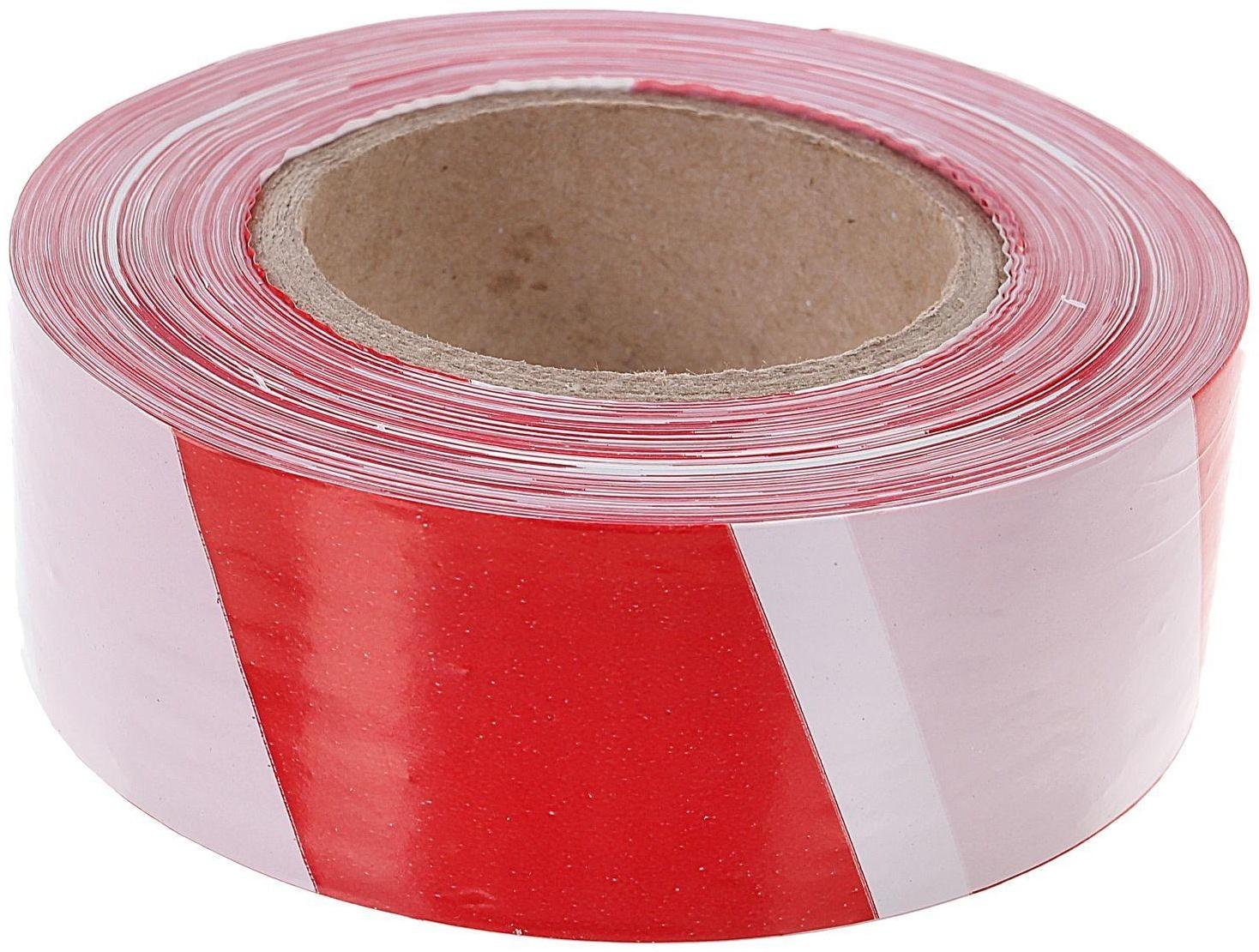 Лента оградительная, красно-белая, ширина 5 см, 200 м