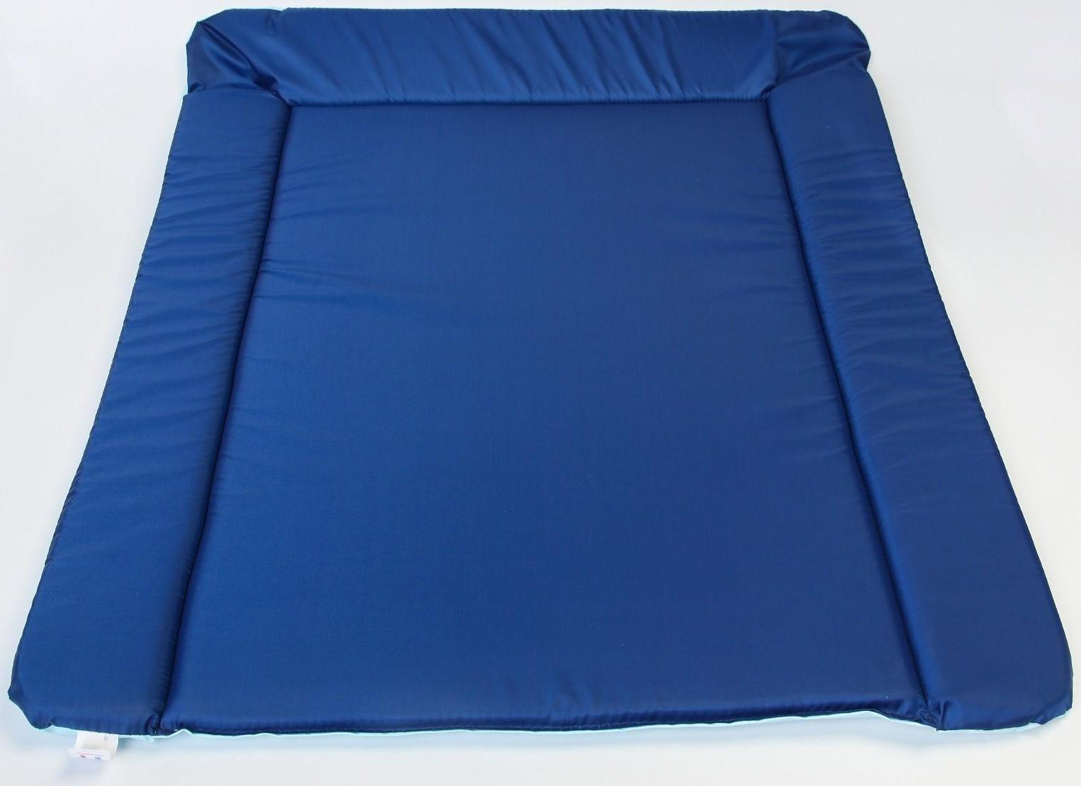 Матрасик для пеленального столика/комода двусторонний со складными бортиками 82х72 см., цвет синий/голубой