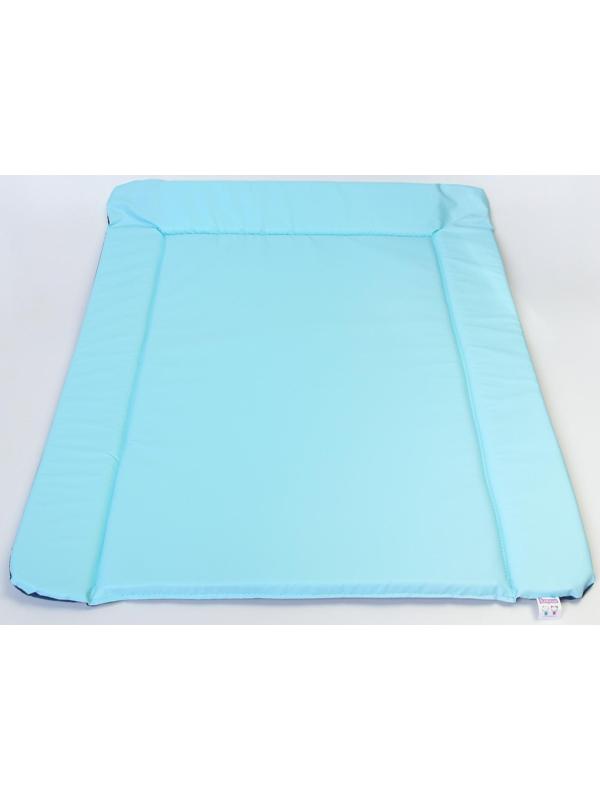 Матрасик для пеленального столика/комода двусторонний со складными бортиками 82х72 см., цвет синий/голубой