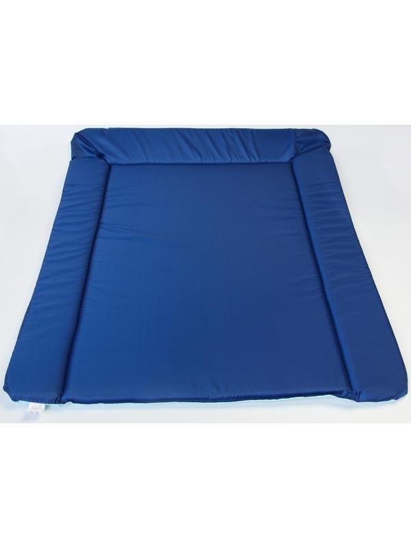 Матрасик для пеленального столика/комода двусторонний со складными бортиками 82х72 см., цвет синий/голубой