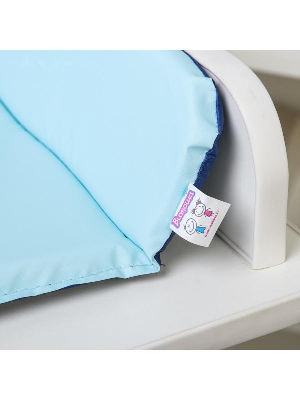 Матрасик для пеленального столика/комода двусторонний со складными бортиками 82х72 см., цвет синий/голубой