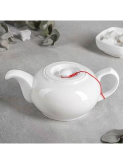Чайник фарфоровый заварочный, 500 мл, цвет белый