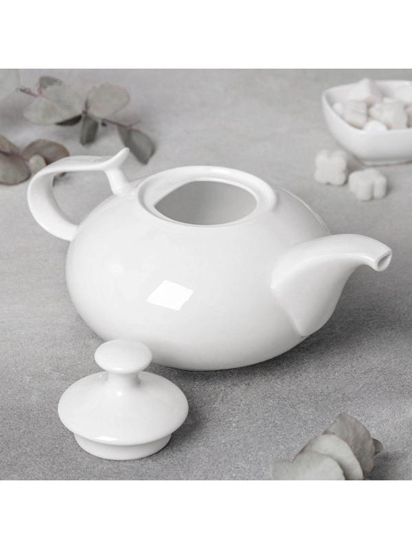 Чайник фарфоровый заварочный «Изящество», 1,15 л, цвет белый