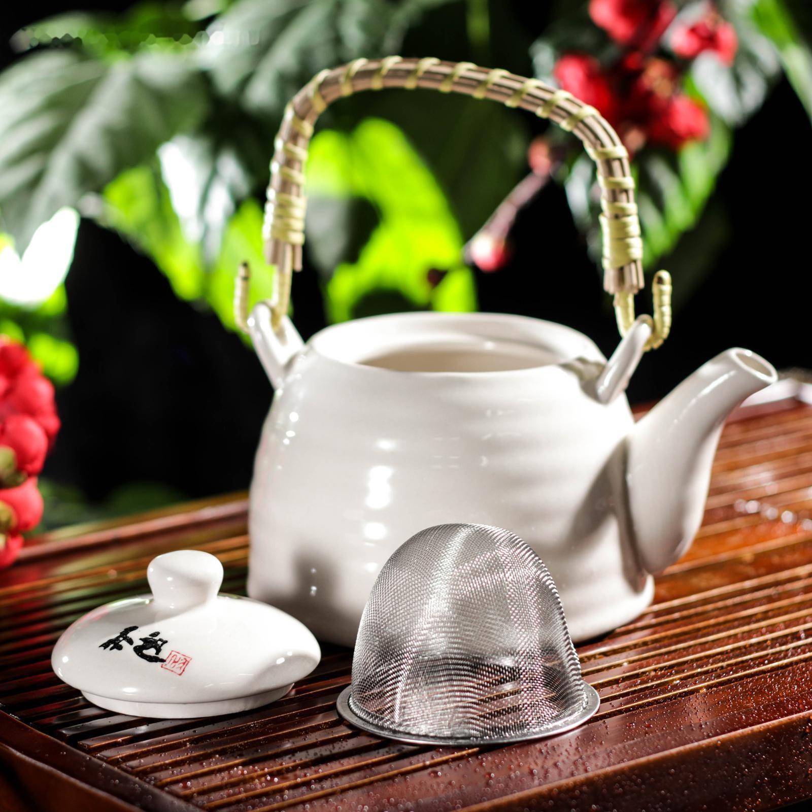 Чайник керамический заварочный «Иероглифы», 600 мл, с металлическим ситом