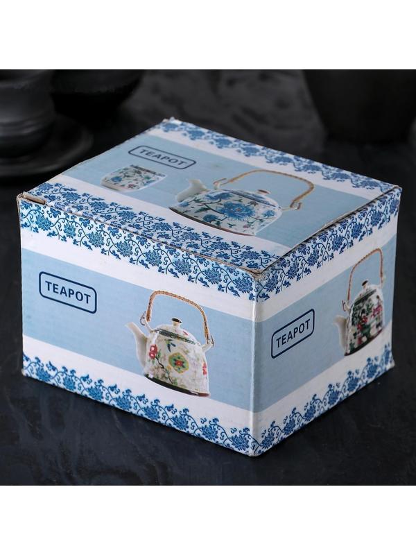 Чайник керамический заварочный «Иероглифы», 600 мл, с металлическим ситом