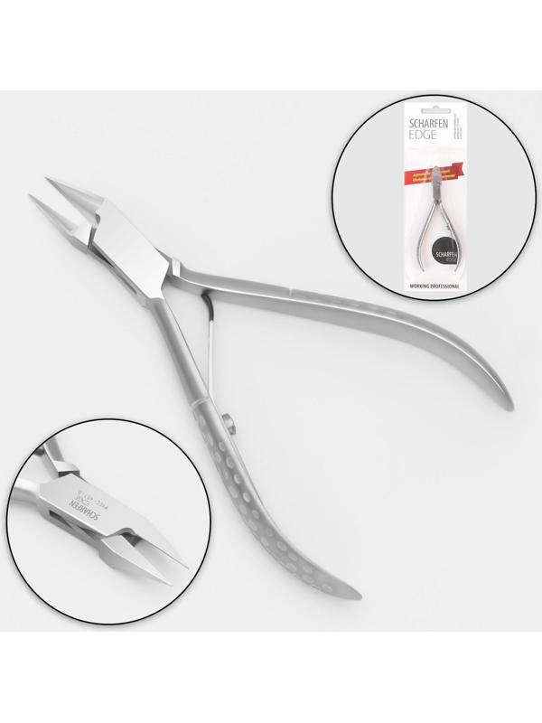 Кусачки педикюрные, 10 см, длина лезвия - 14 мм, на блистере, цвет матовый серебристый, PYEC-407-D-BJ