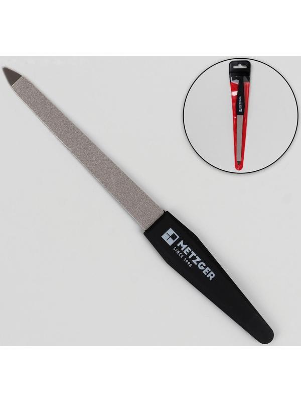 Пилка металлическая для ногтей, 15,2 см, в чехле, цвет чёрный, PF-927