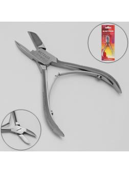 Кусачки для педикюра, двойная пружина, 10 см, длина лезвия - 17 мм, цвет матовый серебристый, PP-840-D-LJ