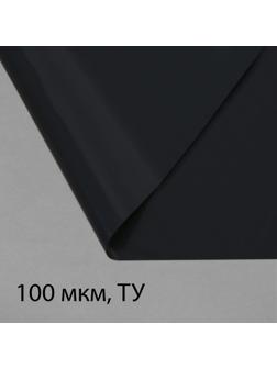 Плёнка полиэтиленовая, техническая, толщина 100 мкм, 100 × 3 м, рукав (2 × 1,5 м), чёрная, 2 сорт, Эконом 50 %