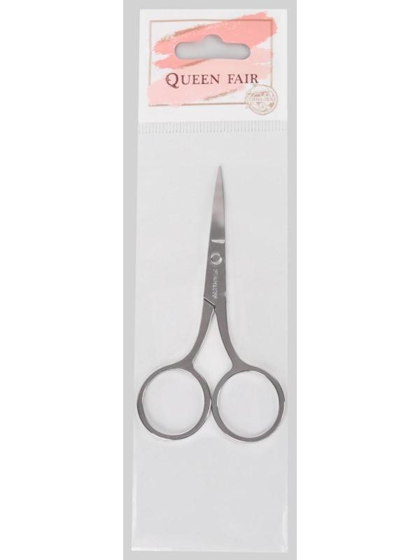 Ножницы маникюрные, прямые, узкие, 9 см, цвет серебристый