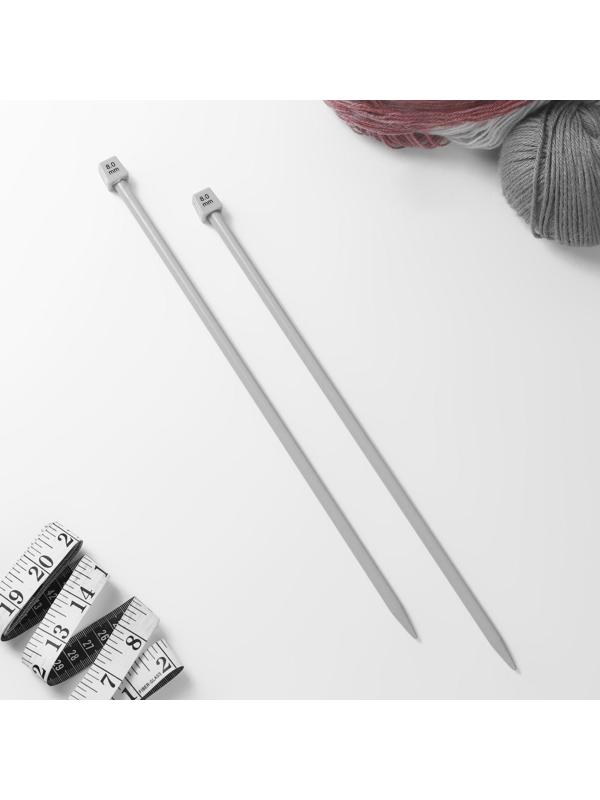 Спицы для вязания, прямые, с тефлоновым покрытием, d = 8 мм, 35 см, 2 шт