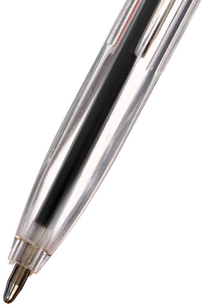 Ручка шариковая, 0.7 мм, стержень красный, прозрачный корпус