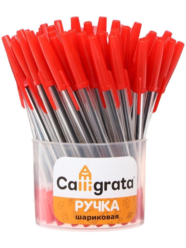 Ручка шариковая, 0.7 мм, стержень красный, прозрачный корпус