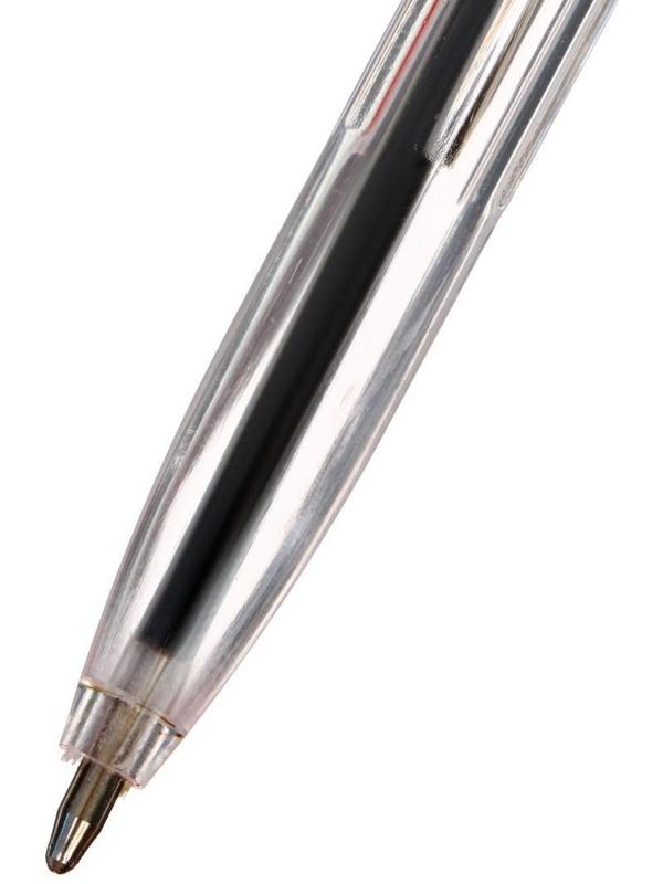 Ручка шариковая, 0.7 мм, стержень красный, прозрачный корпус